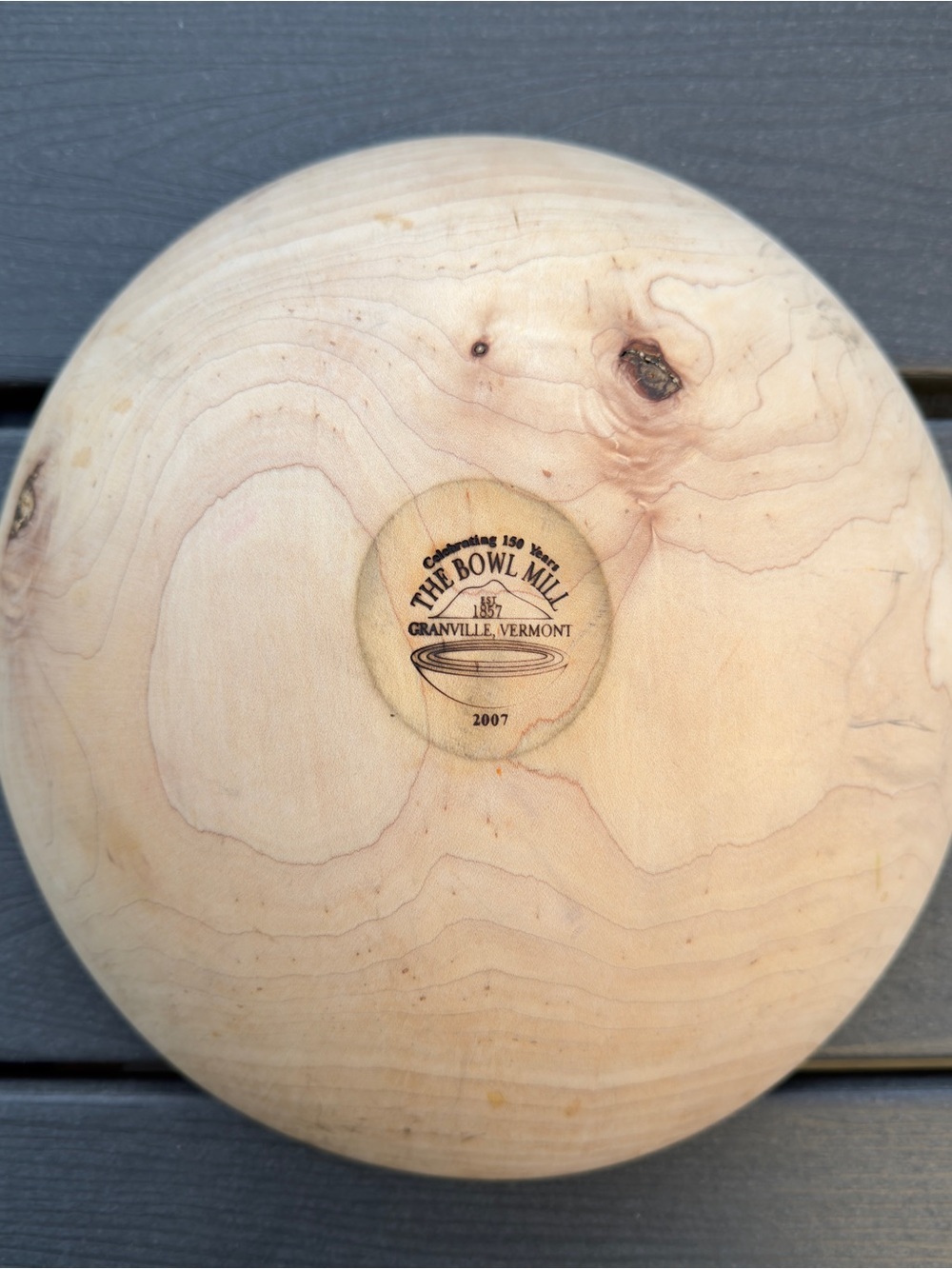 The Bowl Mill Granville Vermont Wooden 10" Size Natural Finish 2007 Bread Dough - Picture 2 of 7